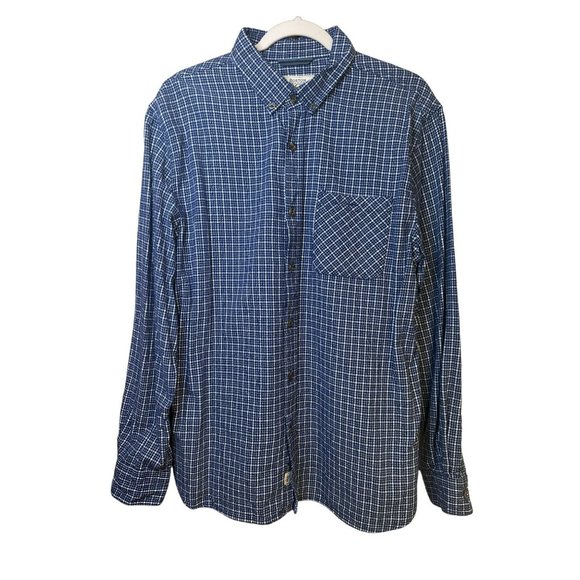 Boston Traders Flannel Casual Blue Plaid Western Style Shirt Men's SZ Large - Picture 2 of 5